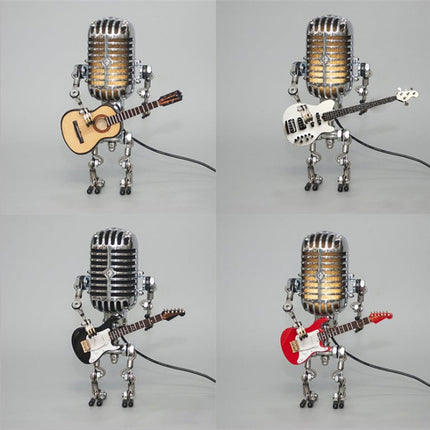 Retro Metal Microphone Robot Desk Lamp