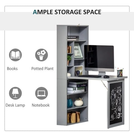 Wall Mount Desk Cabinet - Grey