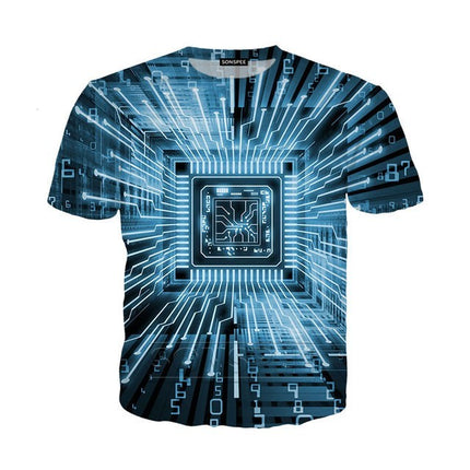 Men's 3D Printed T-Shirt of CPU's