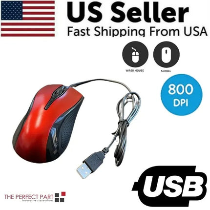 USB 2.0 Optical Wired Mouse For PC, Laptop, Notebook, Desktop