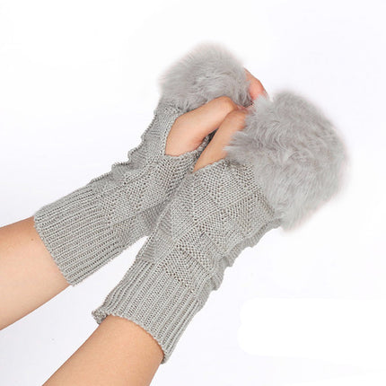 Knitted Gloves with Half Finger for Gaming