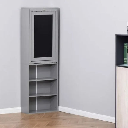 Wall Mount Desk Cabinet - Grey
