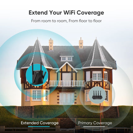 WIFI Extender, Home WIFI Booster, 300 Mbps, Dual-band Wireless Extension, Supports Multiple Devices