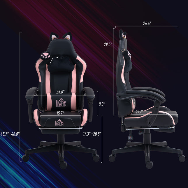 Gaming Chair - Black & Pink