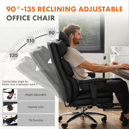 Administrative Home Office Chair - Black, White or Brown
