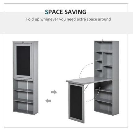 Wall Mount Desk Cabinet - Grey