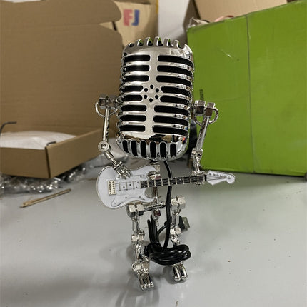 Retro Metal Microphone Robot Desk Lamp