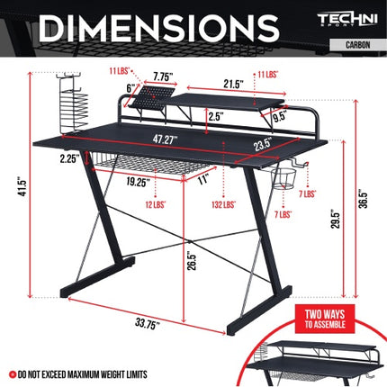 Carbon Computer Gaming Desk