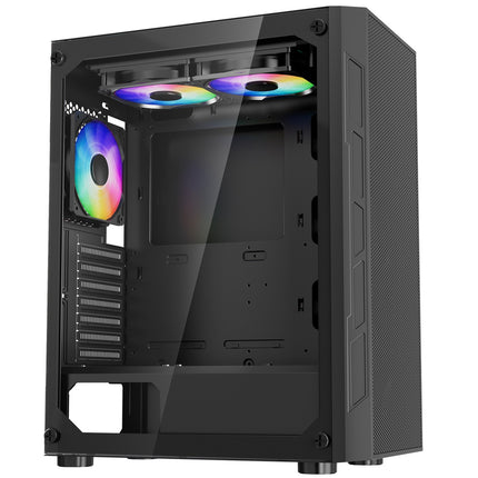 Mid-Tower PC Gaming Case + 3 X 120 Mm ARGB Fans - For ATX Motherboard