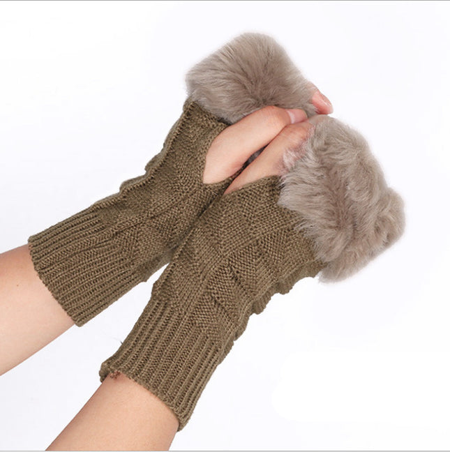 Knitted Gloves with Half Finger for Gaming
