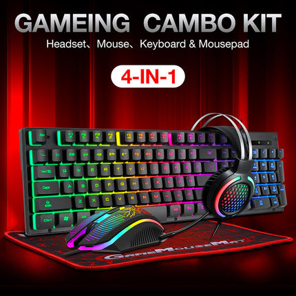 RGB Keyboard Mouse Headset Bundle