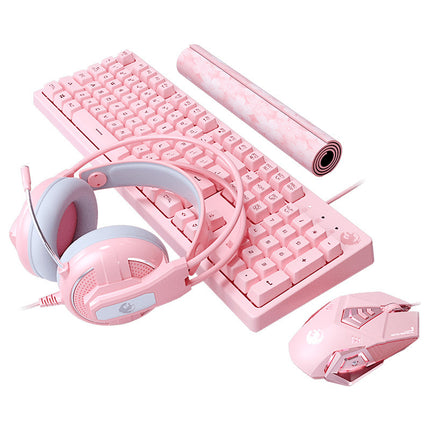 Pink Gaming Keyboard/Mouse and Headset Bundle
