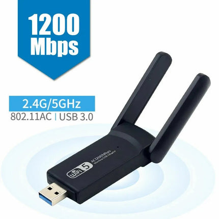 WIFI Adapter, 1200Mbps, USB 3.0, Dual Band, AC1200