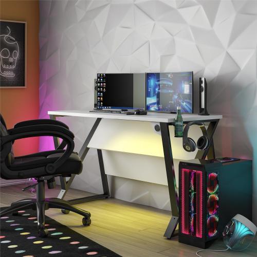 Adjustable Gaming Desk, White