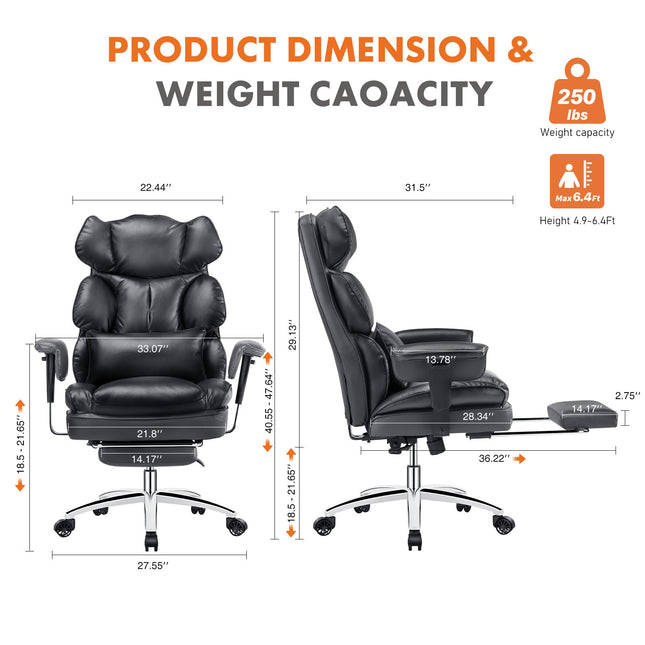 Administrative Home Office Chair - Black, White or Brown