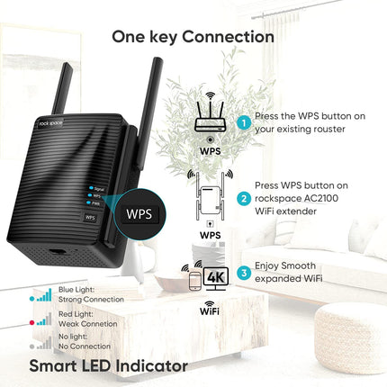 WIFI Extender, Home WIFI Booster, 300 Mbps, Dual-band Wireless Extension, Supports Multiple Devices