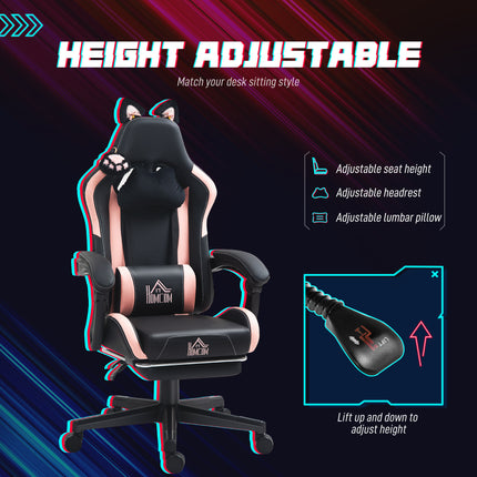 Gaming Chair - Black & Pink