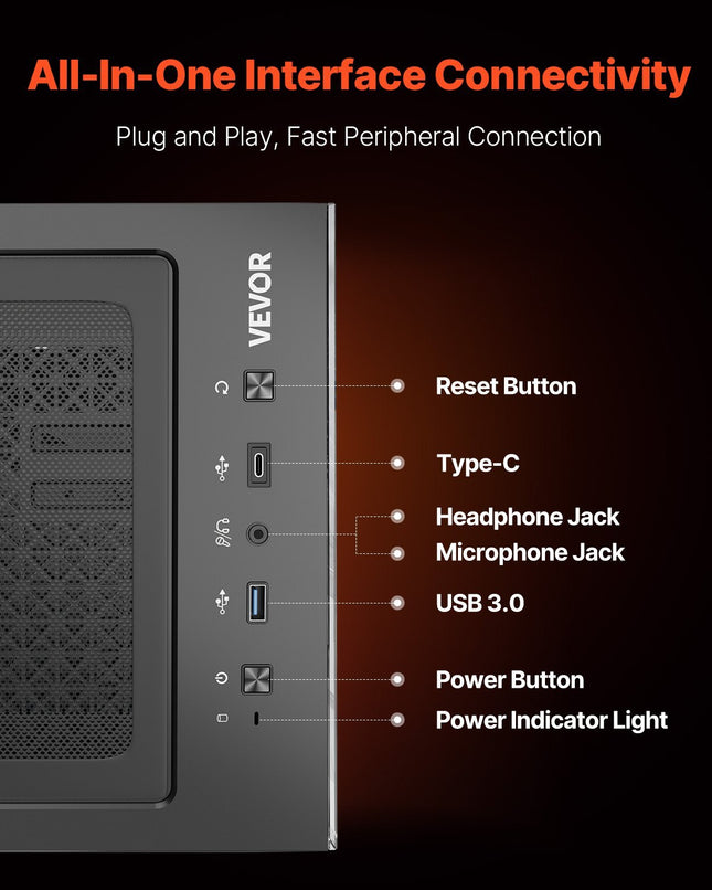PC Gaming Case Mid-Tower Computer Case With 2 X 120 Mm Fans For ATX Motherboard