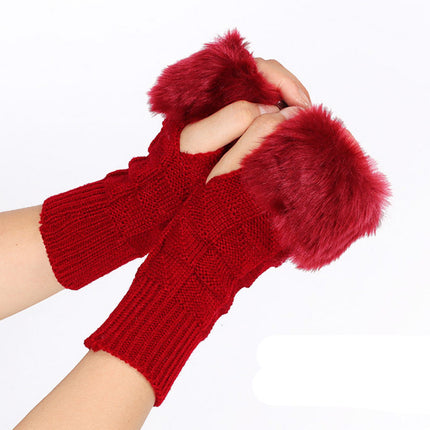 Knitted Gloves with Half Finger for Gaming