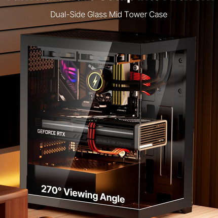 PC Gaming Case Mid-Tower Computer Case With 2 X 120 Mm Fans For ATX Motherboard