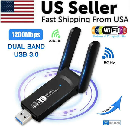 WIFI Adapter, 1200Mbps, USB 3.0, Dual Band, AC1200
