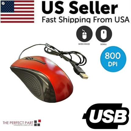 USB 2.0 Optical Wired Mouse For PC, Laptop, Notebook, Desktop