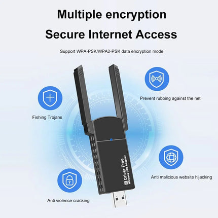 USB 3.0 Wireless WIFI Adapter 1300Mbps, Long Range Dual Band, 5Ghz Network