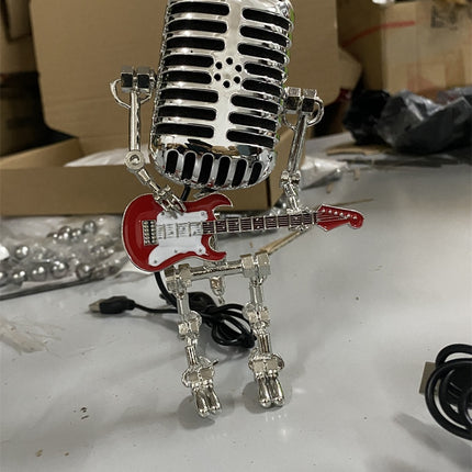 Retro Metal Microphone Robot Desk Lamp