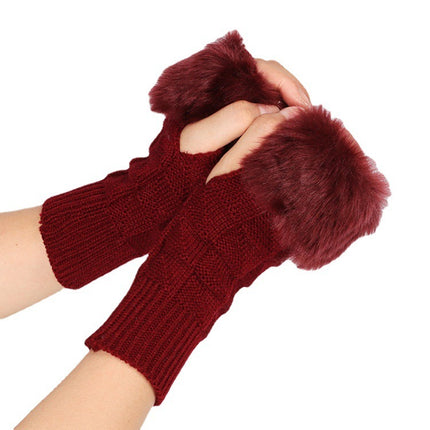 Knitted Gloves with Half Finger for Gaming