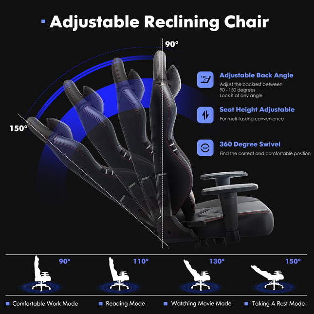 Tall Gaming Chair - Black or Grey