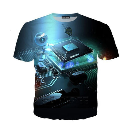 Men's 3D Printed T-Shirt of CPU's