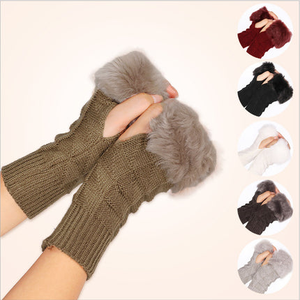 Knitted Gloves with Half Finger for Gaming