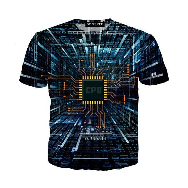 Men's 3D Printed T-Shirt of CPU's