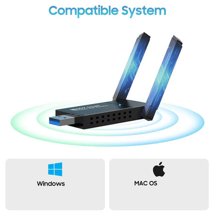 USB 3.0 Wireless WIFI Adapter 1300Mbps, Long Range Dual Band, 5Ghz Network