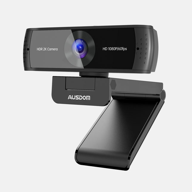 Black USB webcam with "HDR 2K Camera" and "HD 1080P/60fps" text, and "AUSDOM" logo.