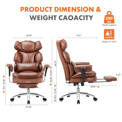 Administrative Home Office Chair - Black, White or Brown