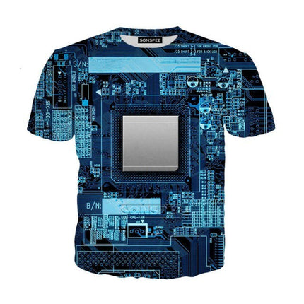 Men's 3D Printed T-Shirt of CPU's