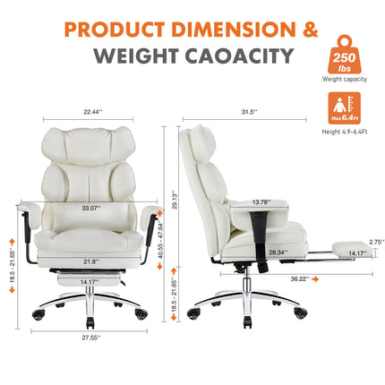 Administrative Home Office Chair - Black, White or Brown