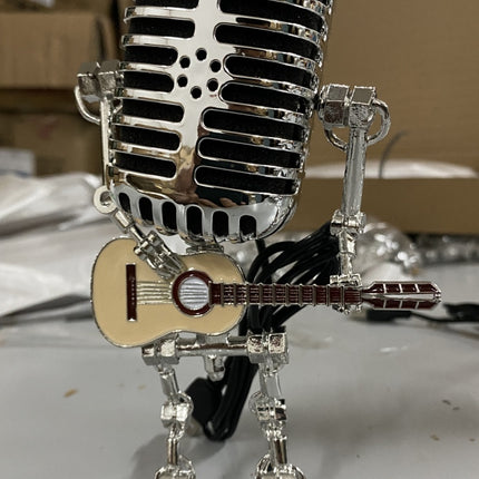 Retro Metal Microphone Robot Desk Lamp