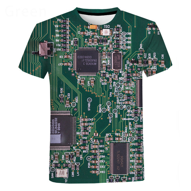 Men's 3D Printed T-Shirt of Motherboards