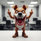 Angry Middle Finger Dog