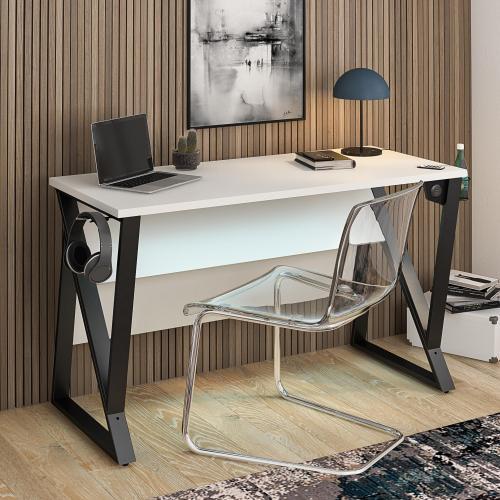 Adjustable Gaming Desk, White