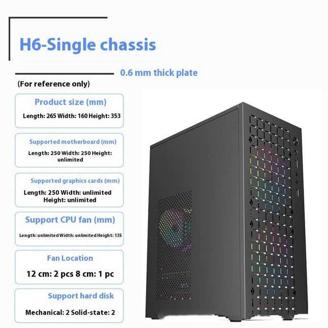 GamersCrate H6 Black Mid Tower ATX Gaming PC Case – Cold Rolled Steel - Gamers Crate