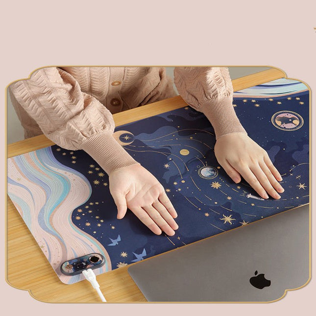 GamersCrate Heated Desk Mat – PVC Leather Office Desktop Hand Warmer - Gamers Crate