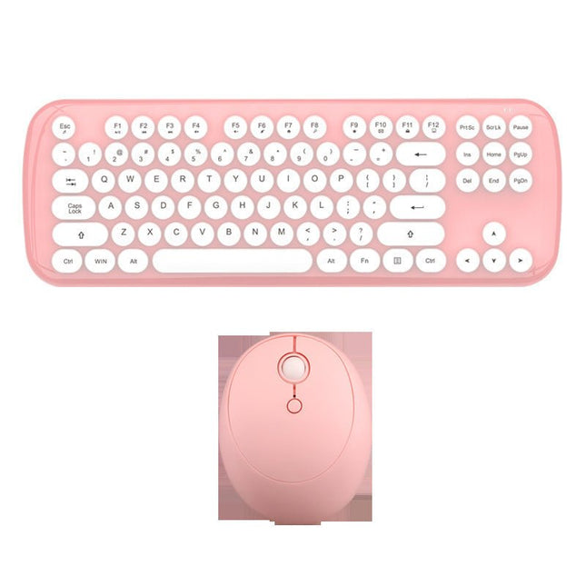 GamersCrate Retro Wireless Keyboard & Mouse Set – Girls Color, Waterproof - Gamers Crate