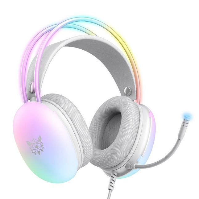 GamersCrate RGB Gaming Headset – White Wired Over - Ear Headphones - Gamers Crate