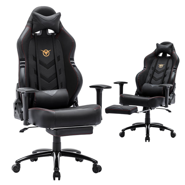 GamersCrate Tall Gaming Chair – Ergonomic PU Leather with Footrest - Gamers Crate