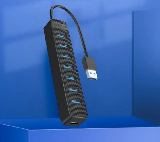 GamersCrate USB 3.0 Hub – 7 - Port High - Speed Data Splitter – Black - Gamers Crate