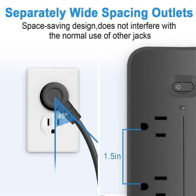 GamersCrate USB Power Strip – 6 AC Outlets, 3 USB Ports Surge Protector - Gamers Crate