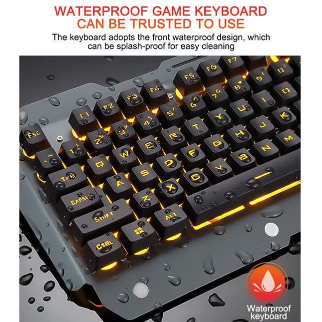 GamersCrate Wired RGB Gaming Keyboard – Ergonomic with Phone Holder - Gamers Crate